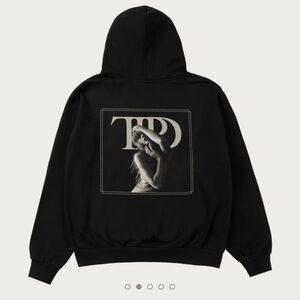 Taylor Swift TTPD The Tortured Poets Department Black Hoodie - Size XL